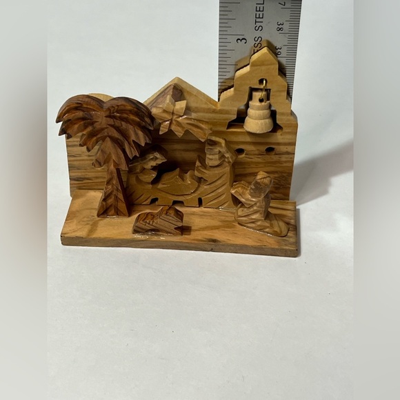 Bethlehem Mini Olive Wood Nativity Scene Carved Manger Scene VTG Christmas Decor - Picture 3 of 11